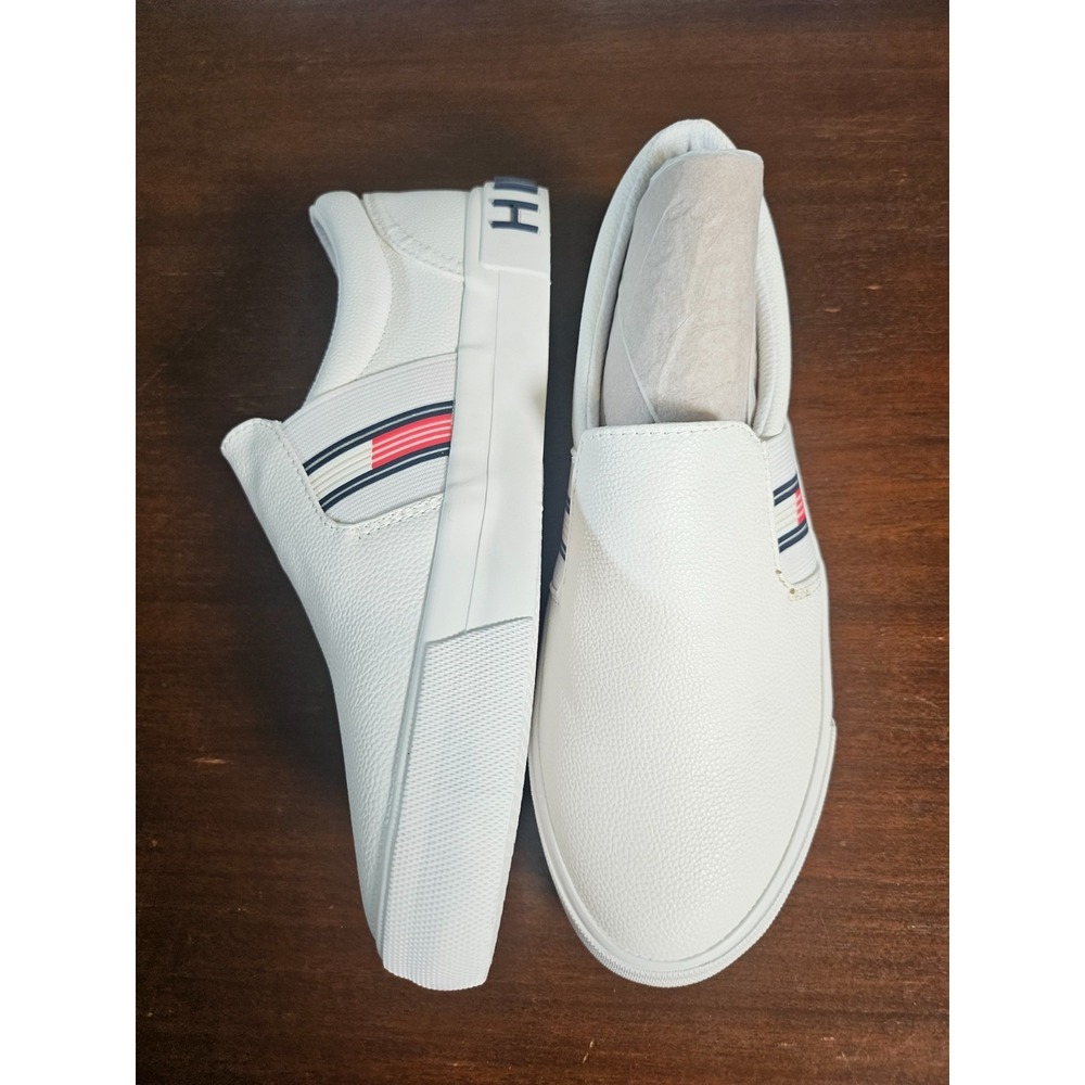 Tommy Hilfiger Women's Finn 2 Sneaker White, Stripe Logo Soles Sz Womans 7M New